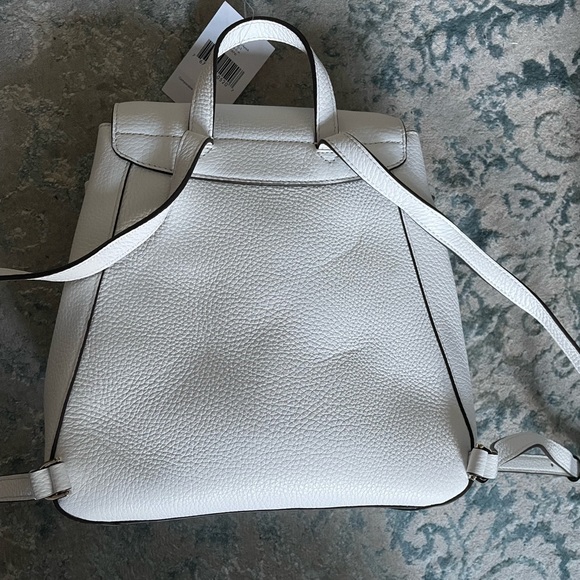 👛 BRAND NEW Kate Spade Leila Medium Flap Leather & Canvas Stripe Backpack Purse - Picture 5 of 16